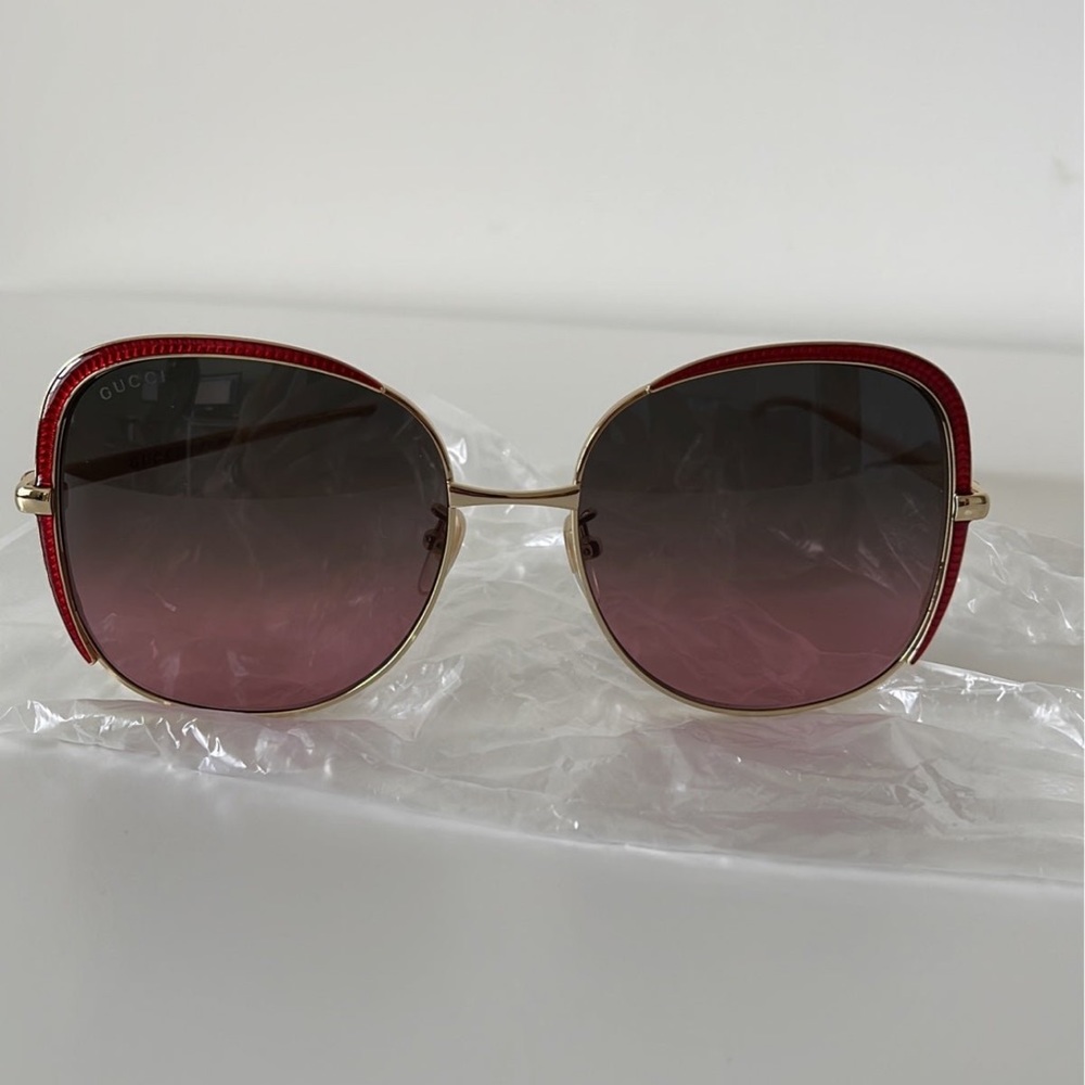 Gucci Womens Round/Oval Gold Gold Multicolor Fashion Designer Eyewear